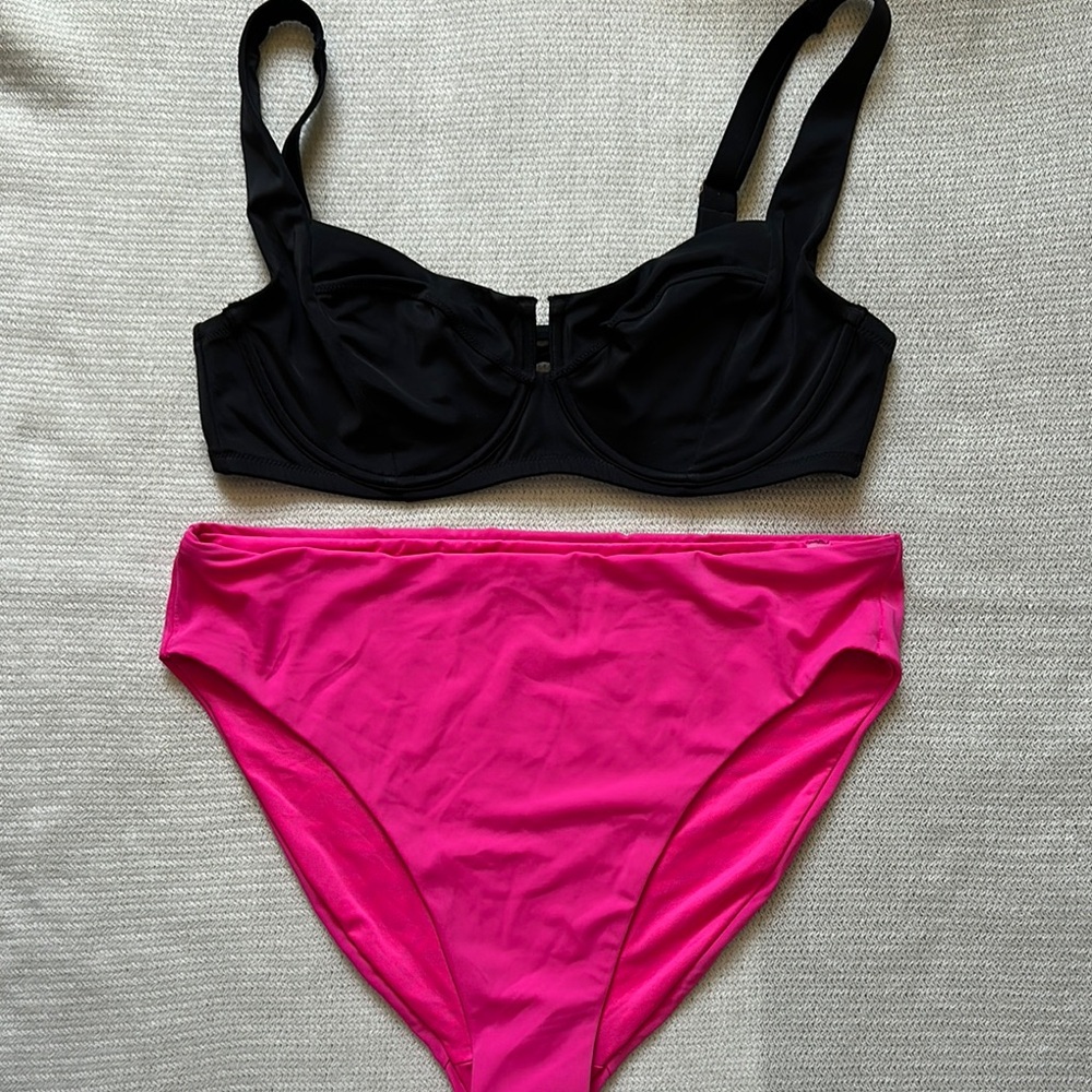 Victoria's Secret Black and Pink Swimwear